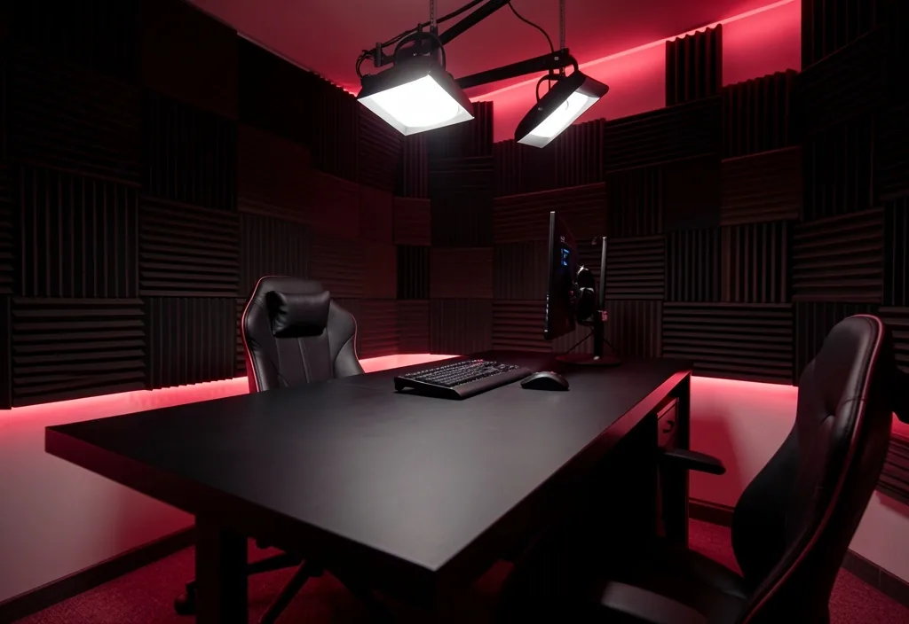 Cabina de streaming con aislamiento acústico