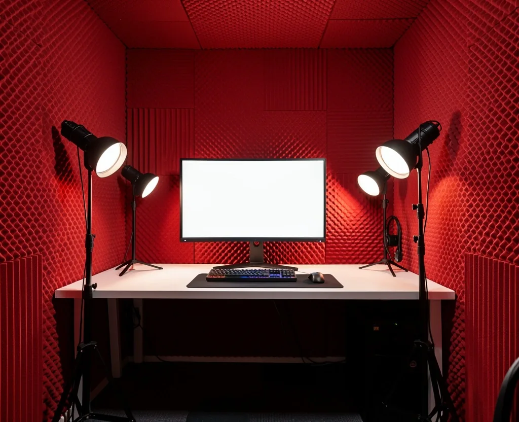 Cabina individual de streaming con aislamiento acústico